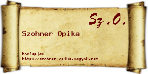 Szohner Opika névjegykártya